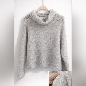 Cozy Gray Cowl Neck Women's Sweater